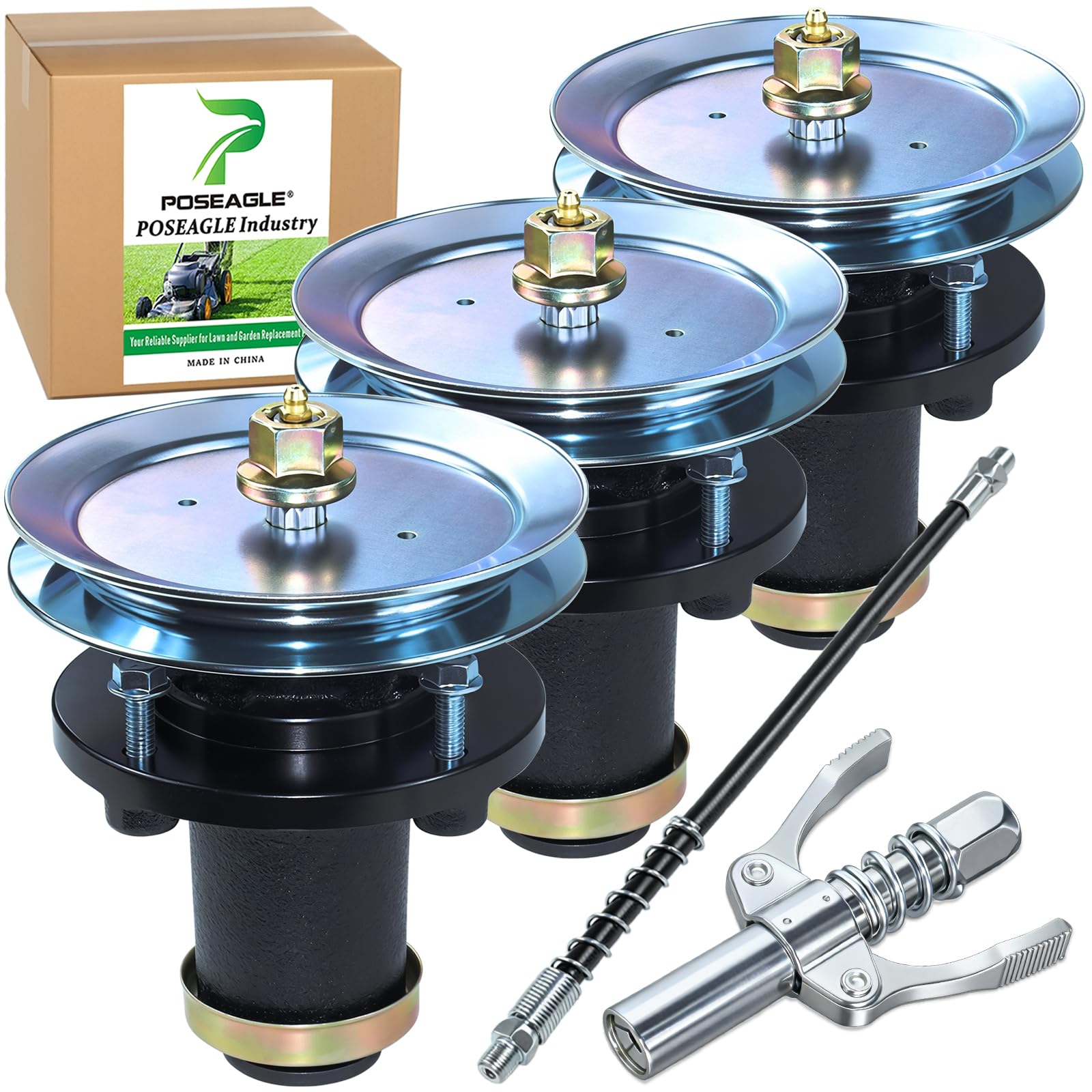 Paquete de 3 539131898 kit de montaje de husillo para cortacéspedes Husqvarna de 61 pulgadas | Reemplaza el husillo Husqvarna 539131898, 539113300 para husillo Husqvarna MZ61, MZT61, MZ6128, FD 61, MZ 6128 ZT, MZT 61 BF