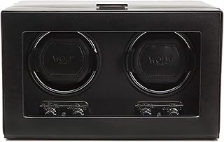WOLF 270102 Heritage Double Watch Winder with Cover, Black
