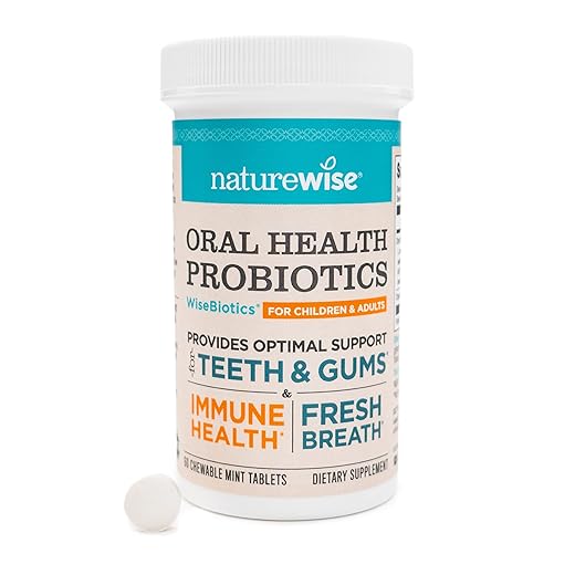 NatureWise Oral Health Chewable Probiotics | Supports Healthy Teeth, Gums, & Better Breath | Ear, Nose, Throat Immunity for Kids & Adults | Sugar-Free Natural Mint Flavor [2 Month Supply - 50 Tablets]
