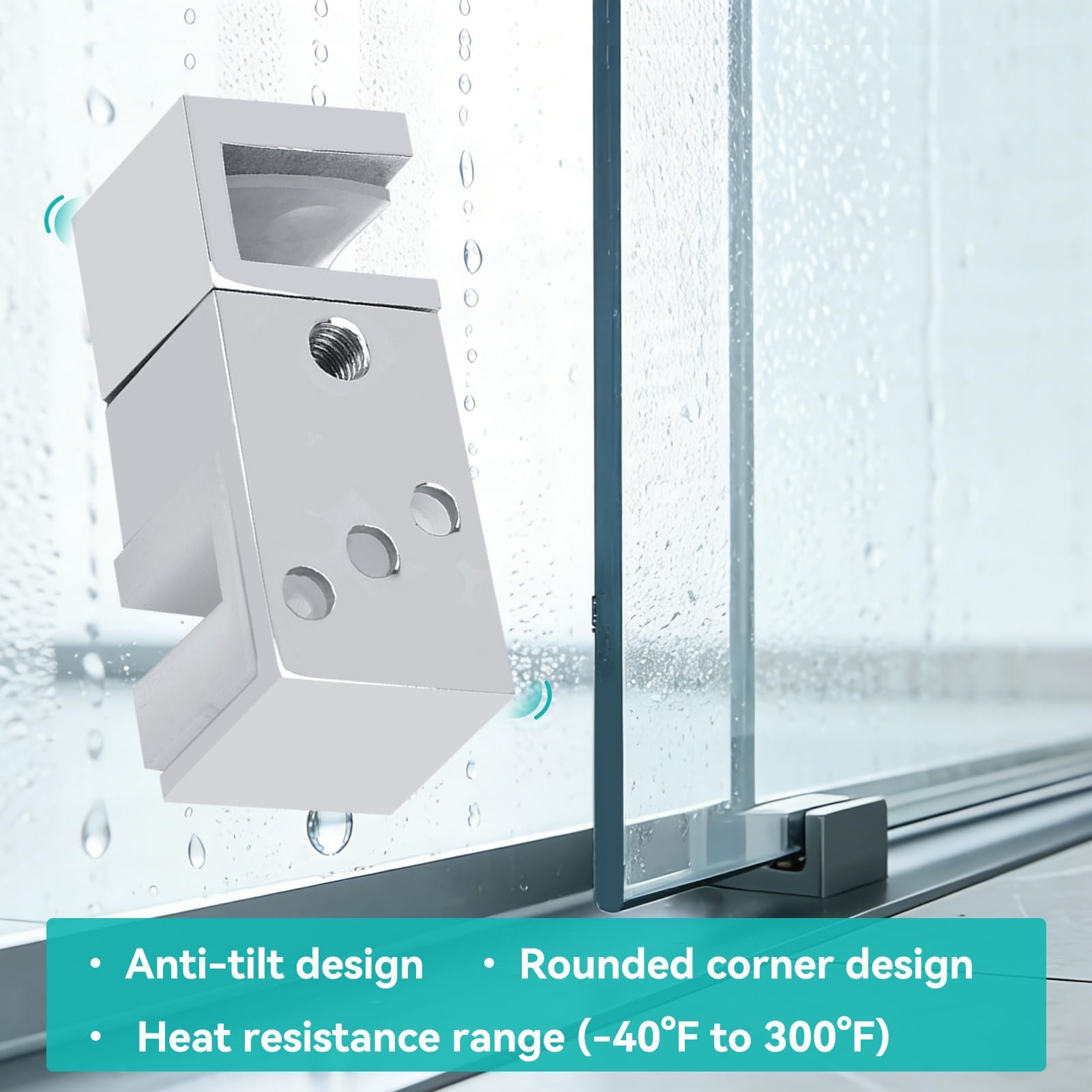 Guide de fond de porte coulissante, douche porte de portes coulissante Clip de la portess en acier inoxydable réglable Guide de bas de douche Guides Portes Coulissantes