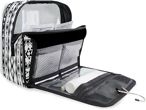 Miniatura 10 de Neceser étnico azteca geométrico para colgar artículos de tocador, neceser de maquillaje, bolsa de cosméticos, organizador de viaje para mujeres