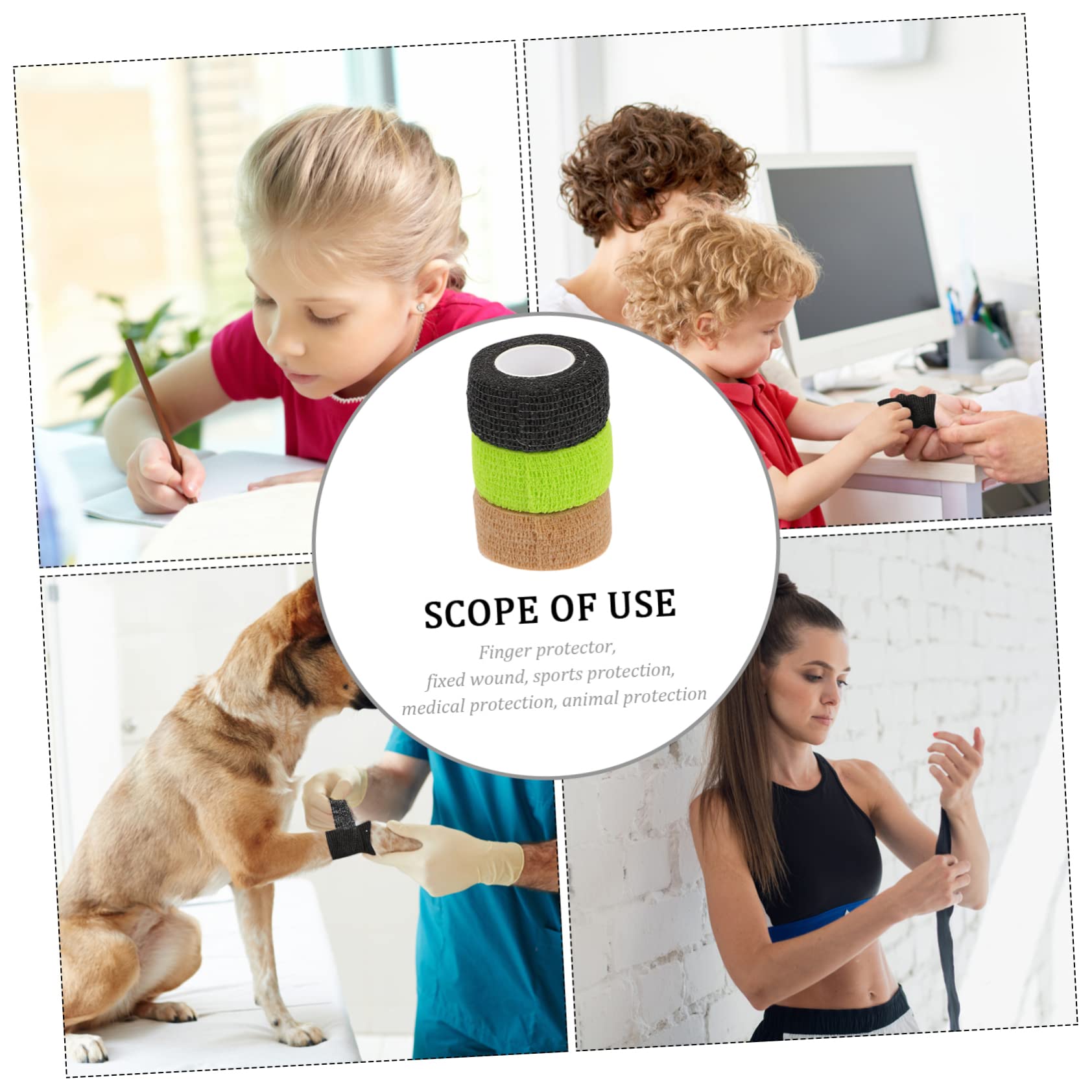 HAPINARY 15pcs Elastic Finger Bandages Non-Woven Wraps Thumb Covers for Wounds Prewrap Tape Hand Tape Finger Protectors Sports Protective Tapes