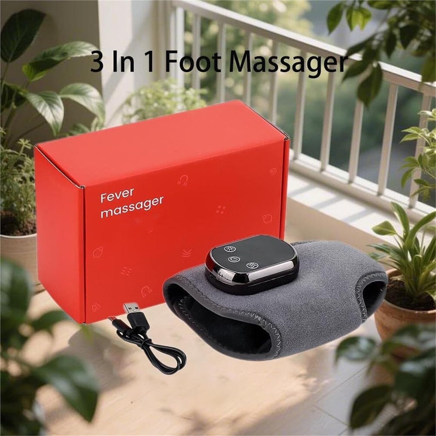 3-in-1 Foot Massager with Heat - Kneading, Shiatsu & Compression Therapy, Wireless & Portable for Home, Office, Travel(1)