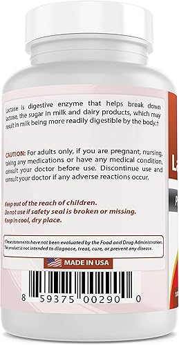 Miniatura 7 de Best Naturals, enzima de lactasa de acción rápida, 3000 FCC ALU, 180 tabletas (180 unidades (paquete de 3))