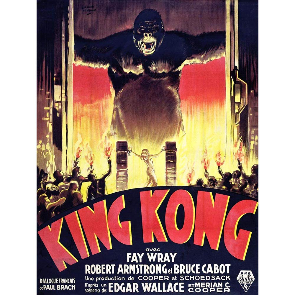 Wee Blue Coo Film King Kong Horror Monster Art Print Poster Wall Decor 12X16 Inch