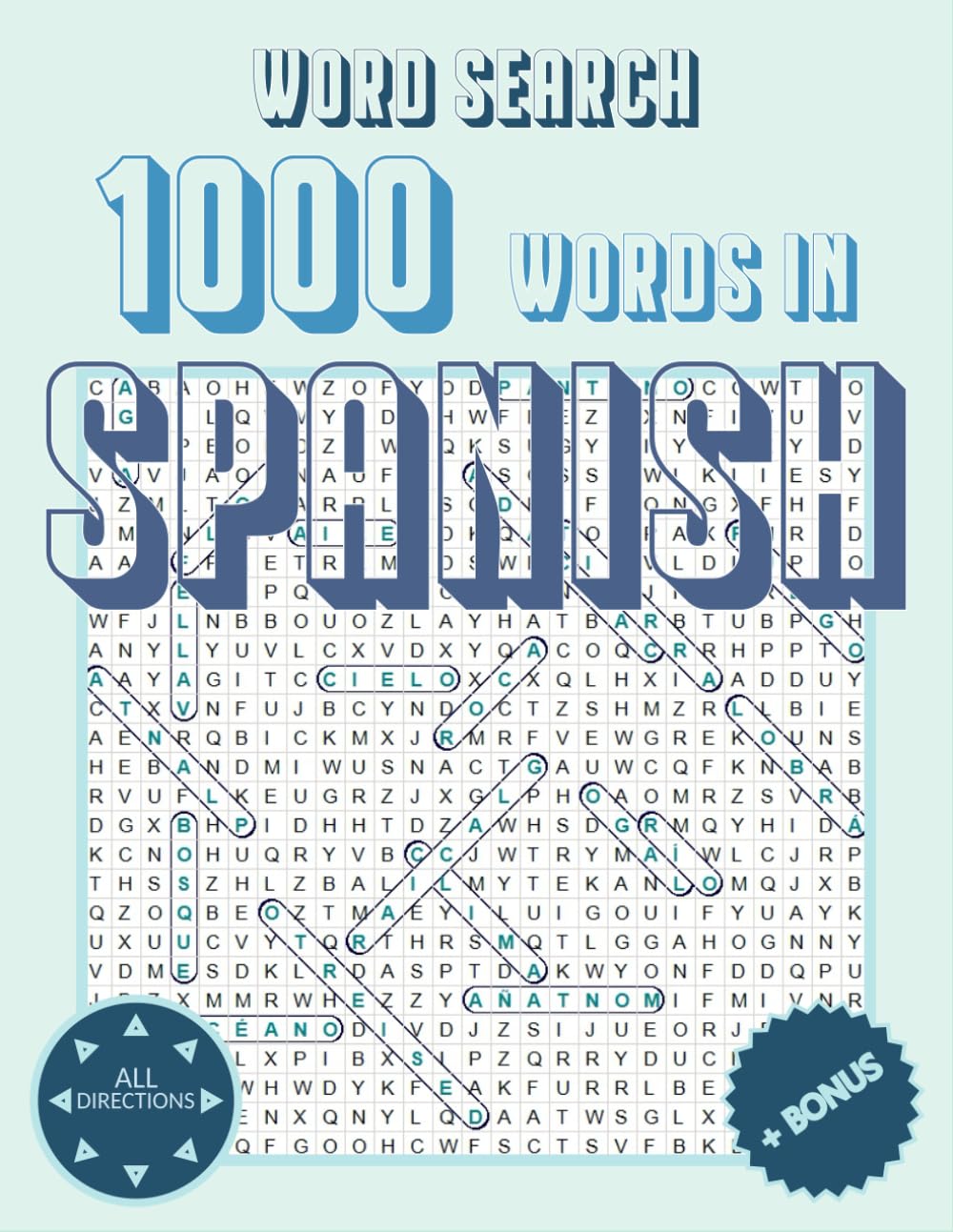 Word Search - 1000 Words in Spanish (+BONUS)