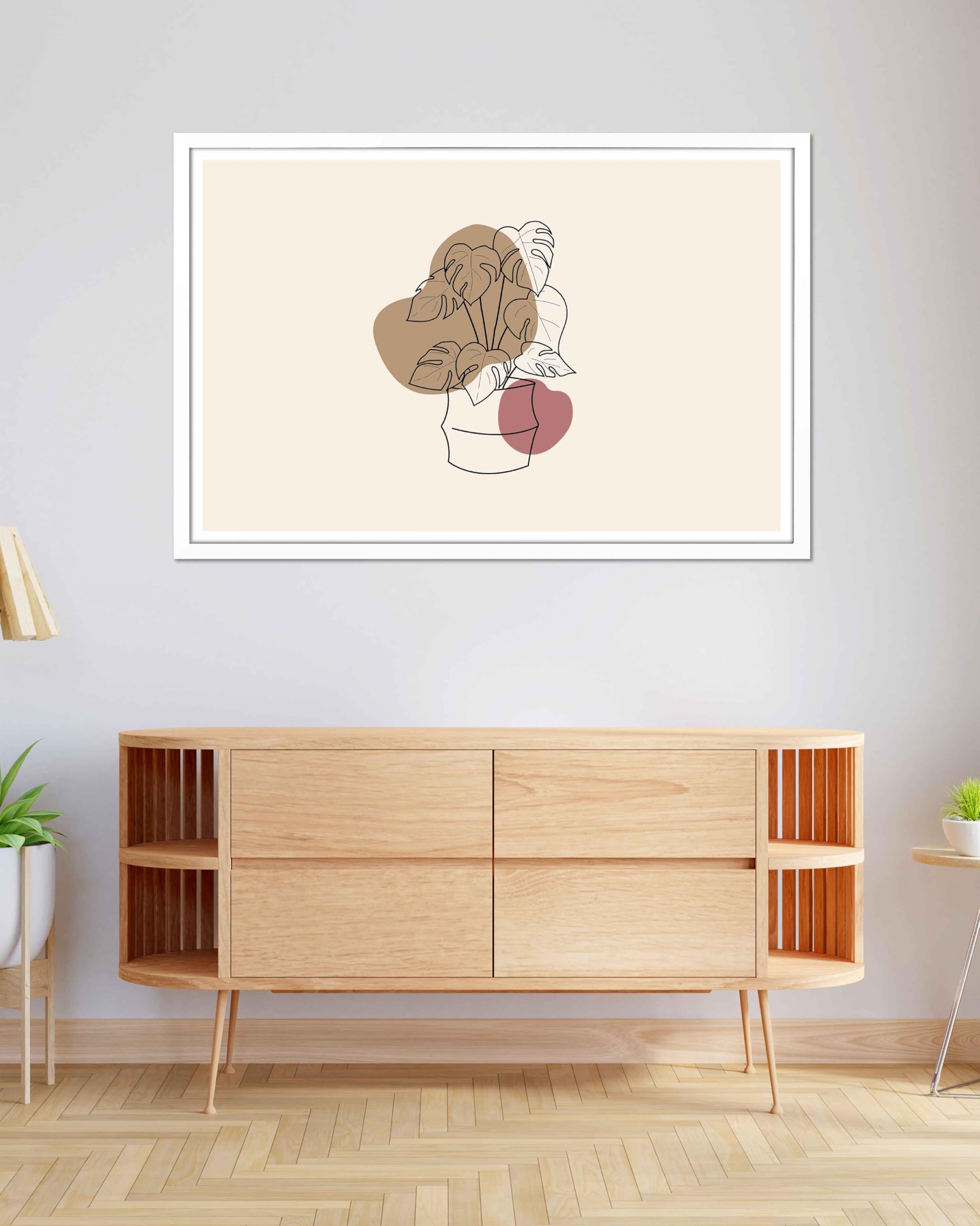 Posterrahmen 100x150 cm Weiß Holzdekor – MDF Bilderrahmen für Poster, Kunstdrucke & Fotos – Mit Kunststoffglas & MDF-Rückwand – Quadratischer Rahmen für Hoch- und Querformat – Modern & stabil