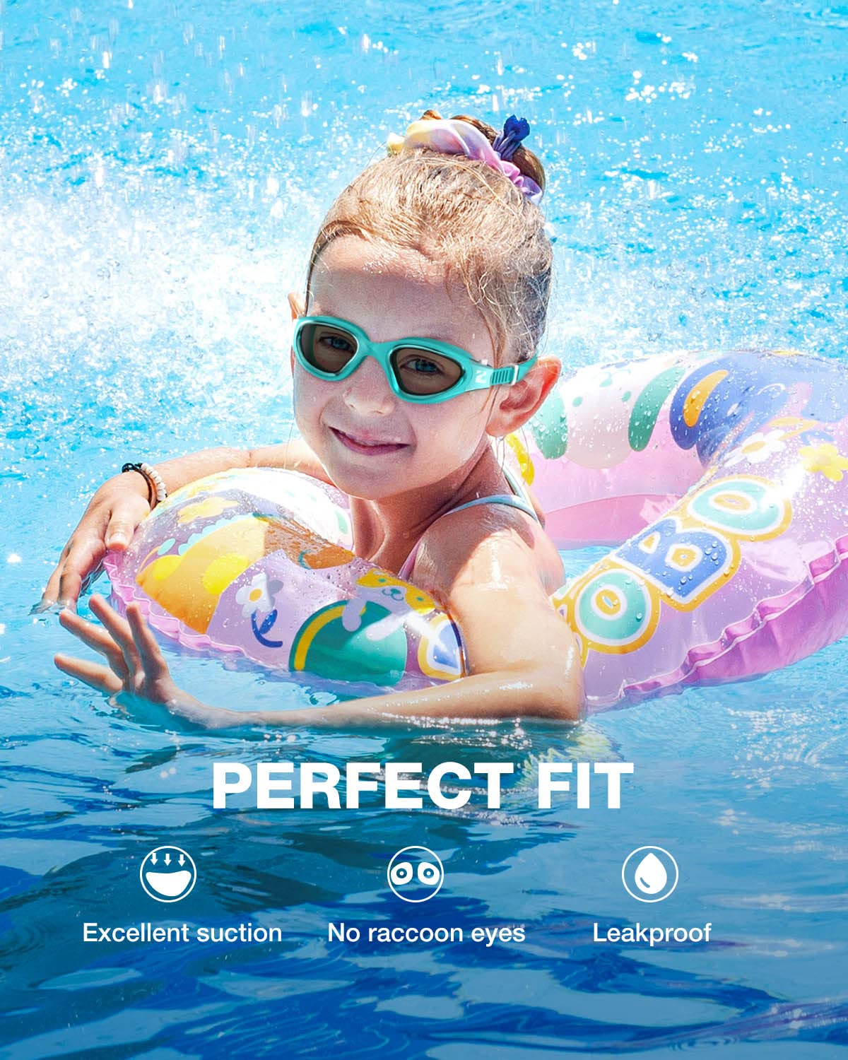 ZIONOR G1MINI Ultra Lunettes de natation polarisées confortables pour enfants - Anti-buée - Protection UV - Pour filles et garçons (années 3 à 14)