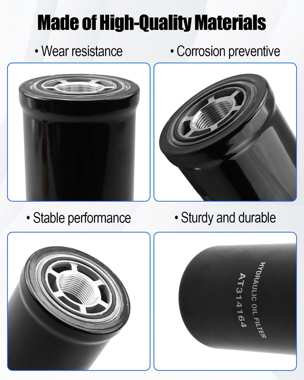 AT314164 Hydraulic Oil Filter Fit for John Deere New Holland Skid Steer Loaders Replace 89842392 P174552 9842392 MG9800633