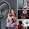 NEEWER Kit de Anillo de Luz de 55W 18"/45cm [Nueva Versión], LED Regulable 5600K con Trípode y Soporte para Teléfono para Selfie Maquillaje Pestañas Tatuaje Estudio Foto Video Grabación Fotografía, RL-18 5