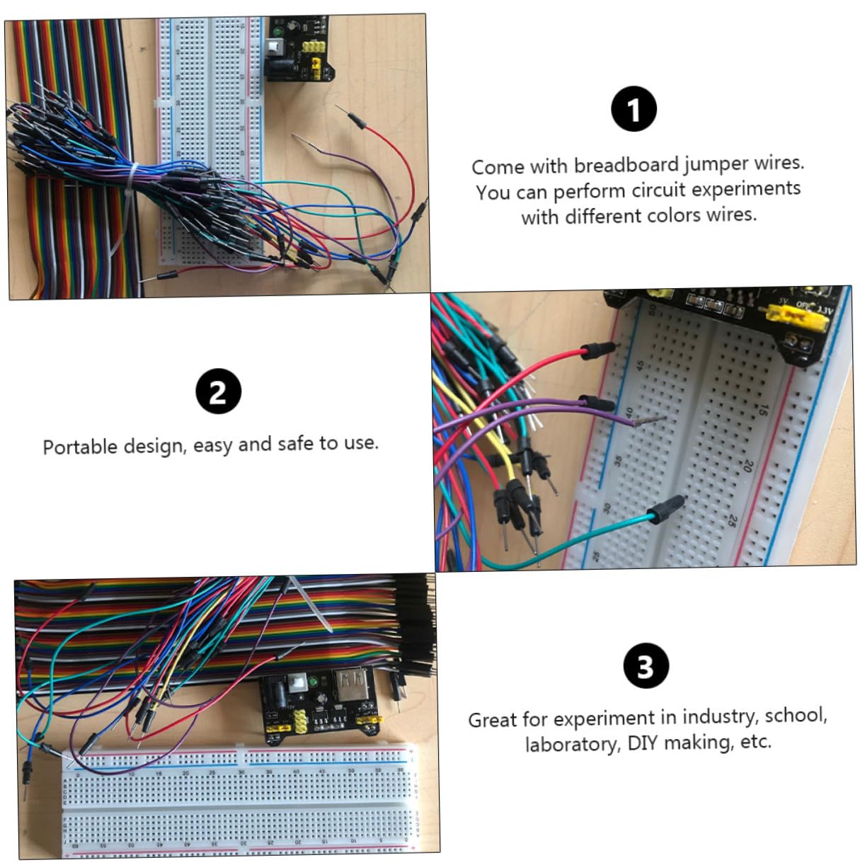 Kit di Avvio Breadboard con Alimentatore Fili Jumper per Prototipi Elettronici DIY Scuola e Laboratorio