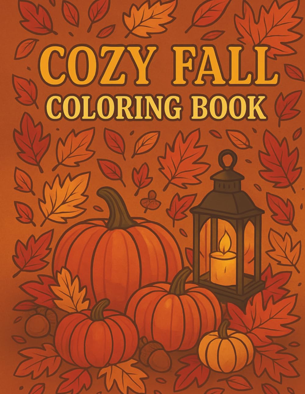 Cozy Fall Coloring Book: Autumn leaves, pumpkins & cozy scenes for relaxing coloring