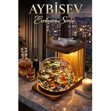 Reyo OK-AY Store Exclusive LED I kl  Beta Akvaryumu Modern ve L ks Cam Fanus, Masa st  Dekoratif Aksesuar Fanus
