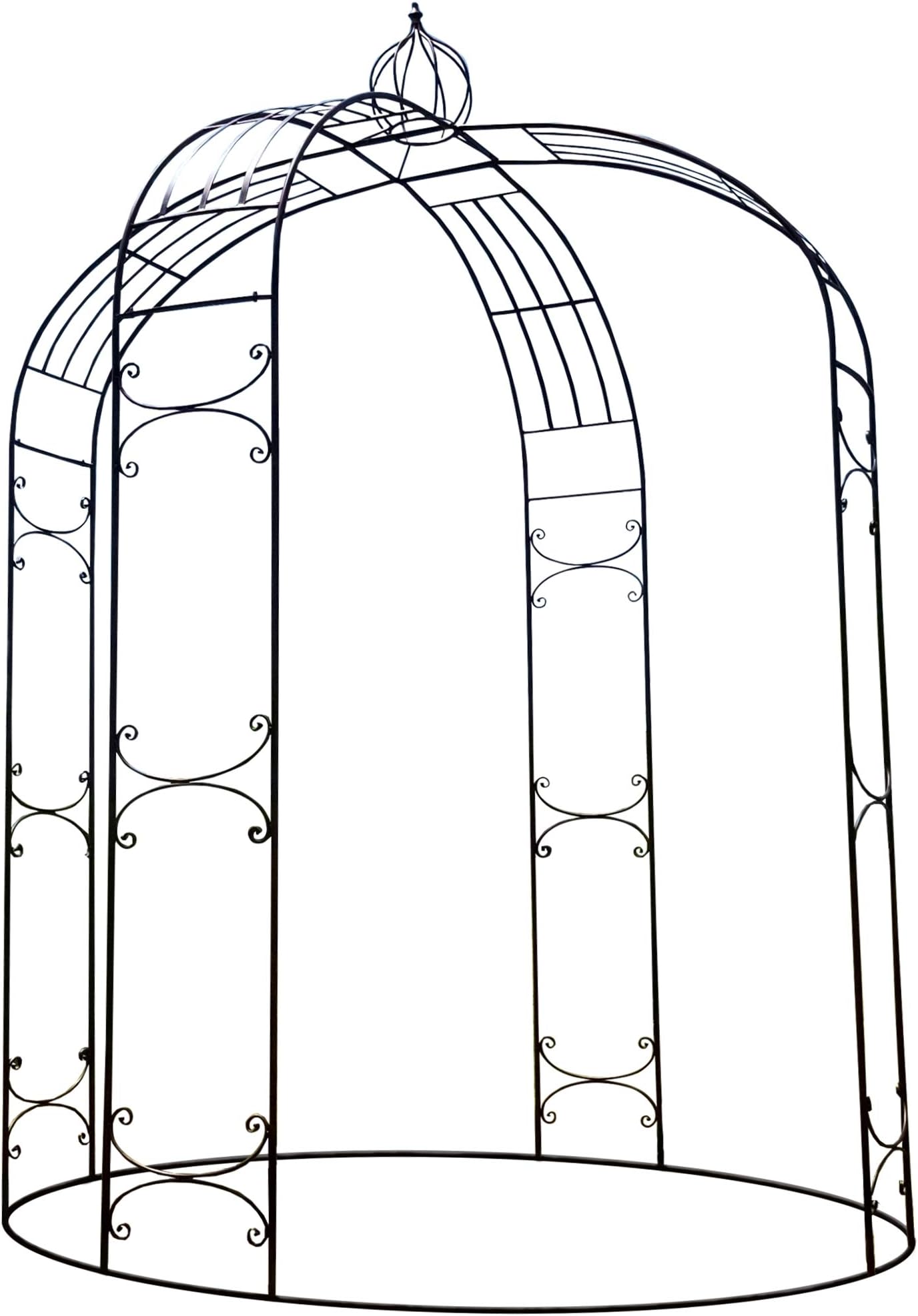 OUTOUR XL Large Heavy Duty Gazebo, 10'2" High x 7'7" Wide, Pergola Pavilion Arch Arbor Arbour Plants Stand Rack for Outdoor Garden Lawn Backyard Patio, Climbing Vines, Roses, Antique Copper