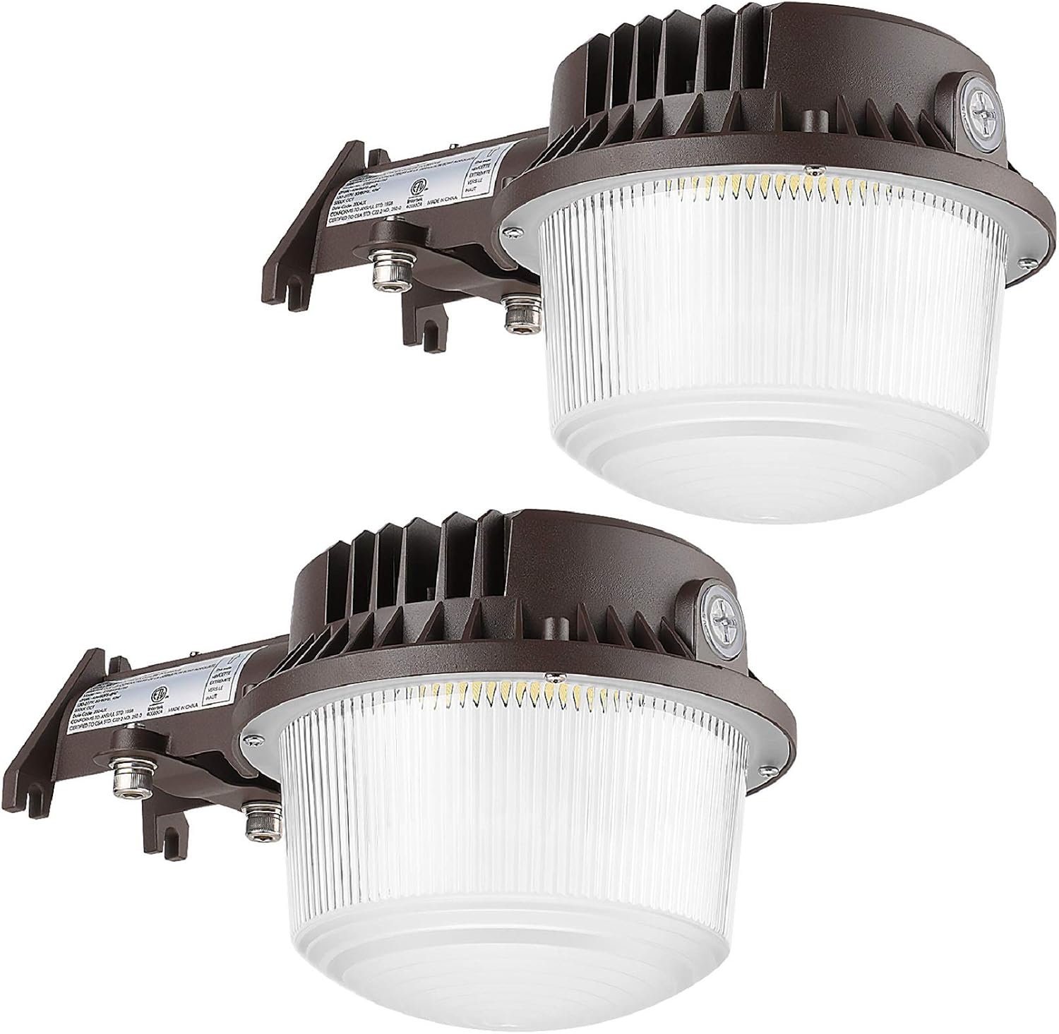Review TORCHSTAR 43W LED Dusk to Dawn Barn Light, 120-277V, Outdoor Area Light with Photocell, Wet Location, ETL-Listed, 5-Year Warranty, 5000K Daylight, for Farm, Backyard, Street, Pack of 2