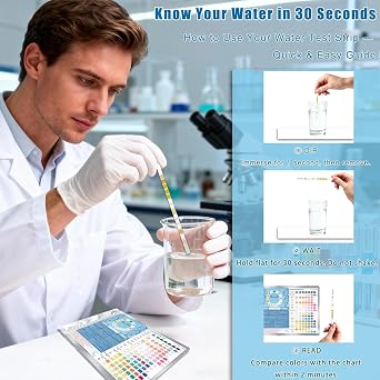 50 Pack PH Test Strips, 16-in-1 Water Testing Kit for Home & Travelers