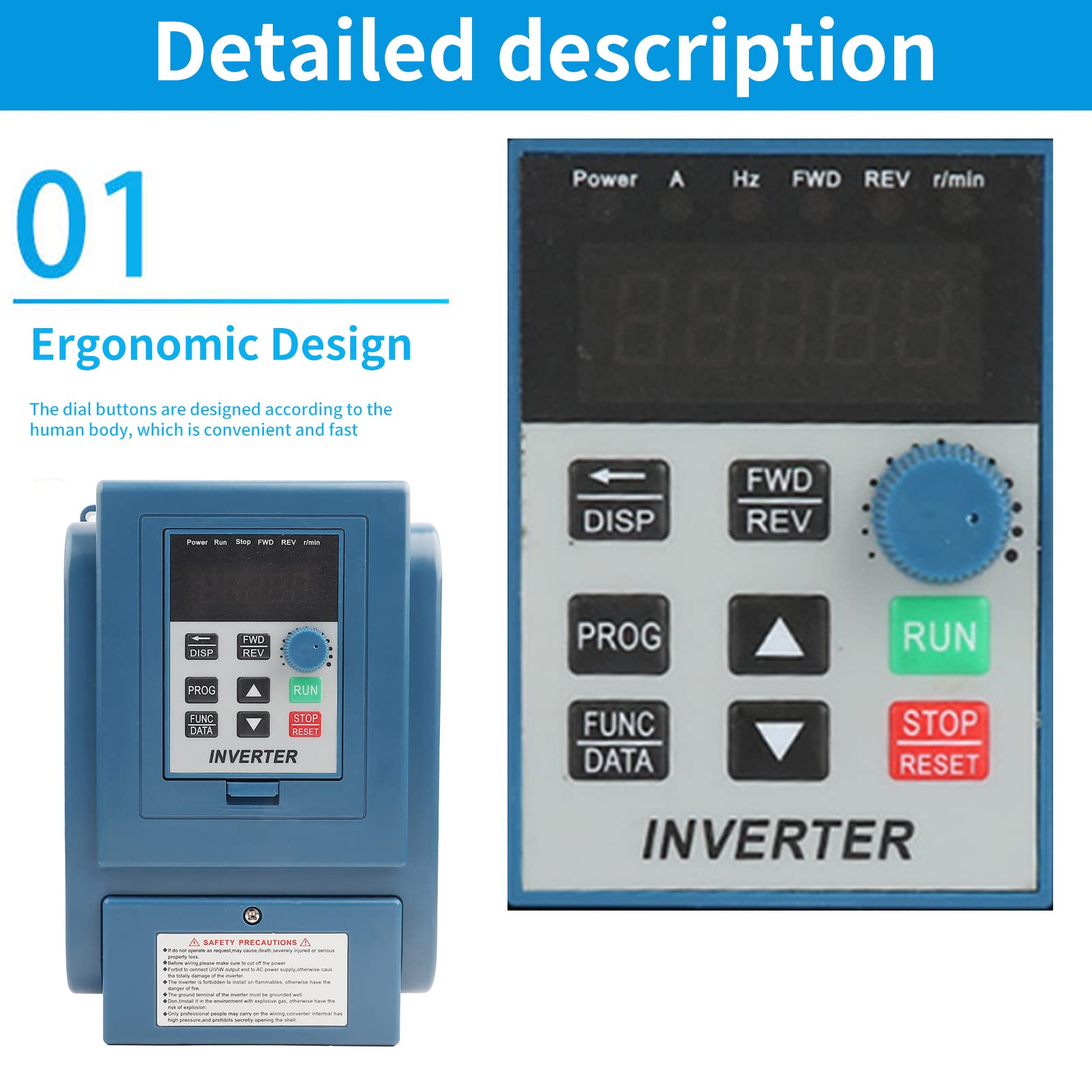 1 STÜCK AC 380V Frequenzumrichter VFD 3 Phase1, 5 kW 4A Drehzahlregler, Frequenzwandler Inverter Motor