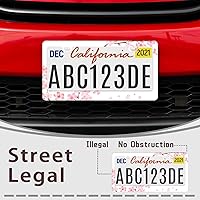 Vista 4 de Marco de matrícula de flor de cerezo para mujeres, paquete de 2, cubierta de matrícula de flores lindas, acero inoxidable a prueba de óxido