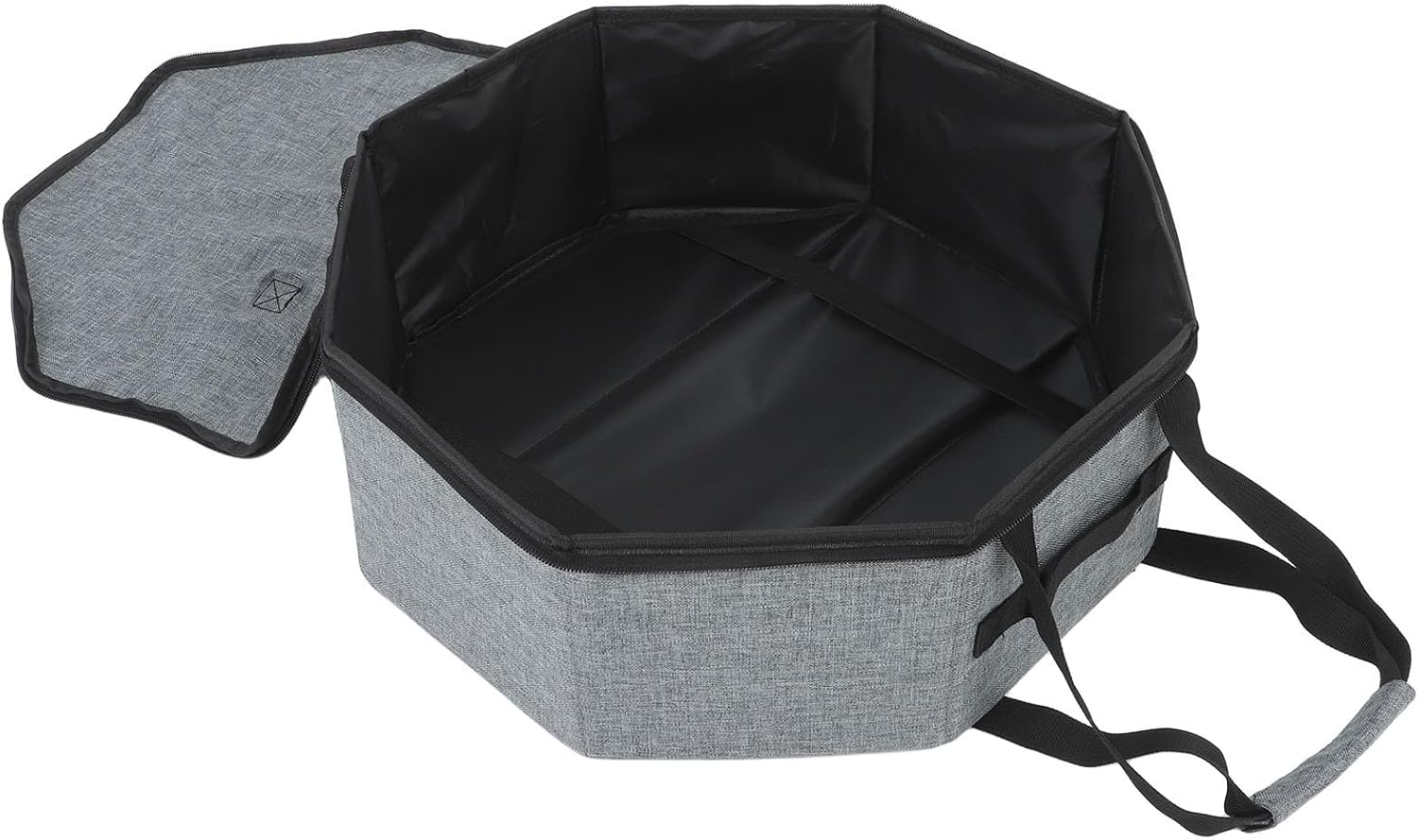 Collapsible round Hat Storage Box with Dustproof Lid, Large Foldable Cap Organizer Container for Women and Men, Western Cowboy Hat Carrier for Travel and Closet Storage, Grey