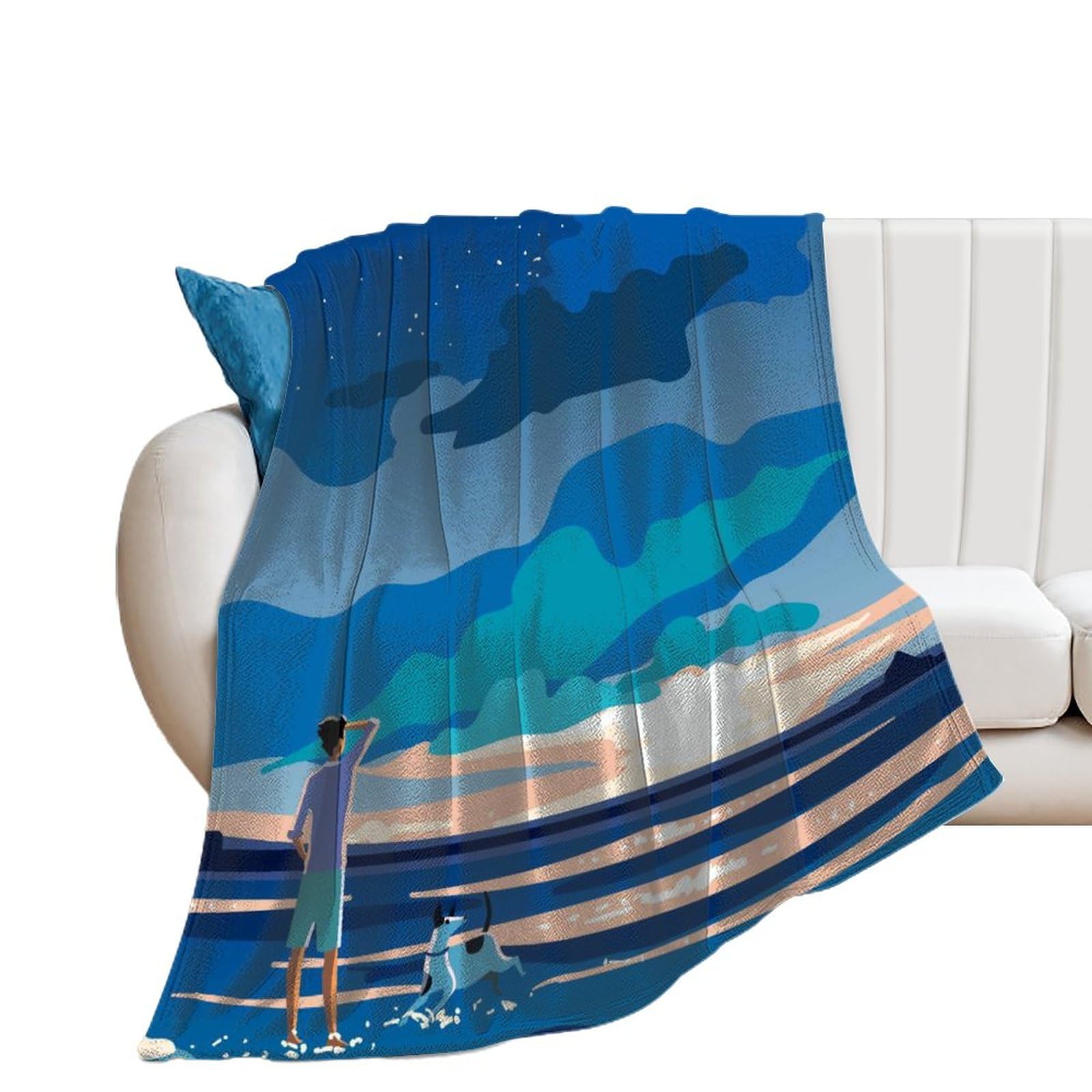 Couverture polaire garçon à offrir : plaid flanelle doux ciel étoilé jeté de canapé déco