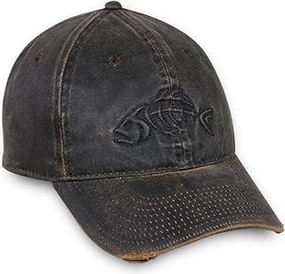 Outdoor Cap Adjustable Closure Bonefish Weathered Cotton Cap, Dark Brown