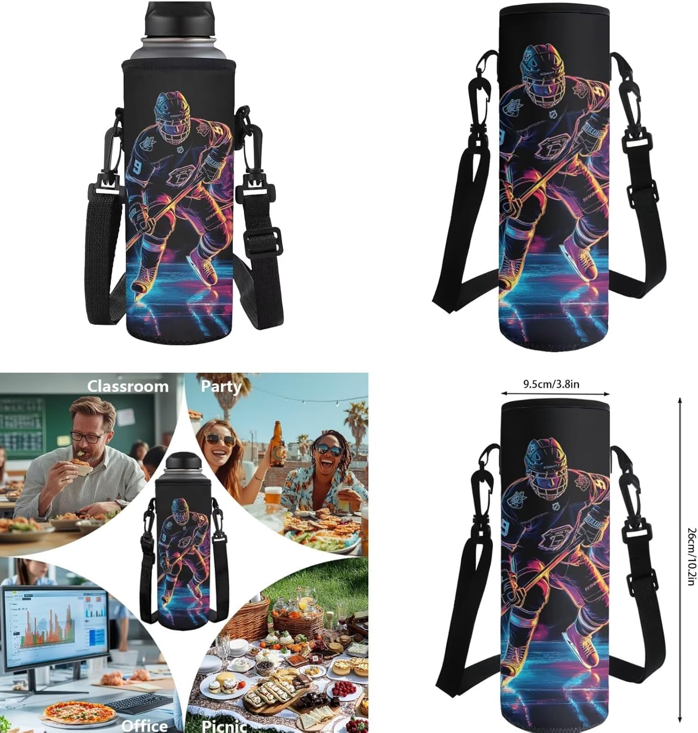 BIGCARJOB Backpack for Teenage Boys - Lunch Bag Insulated Cooler Bags - Teen Pencil Case - Bookmark Sleeve - Cute Bottle Holder - 5 Piece School Backpack Set Back to School Gifts