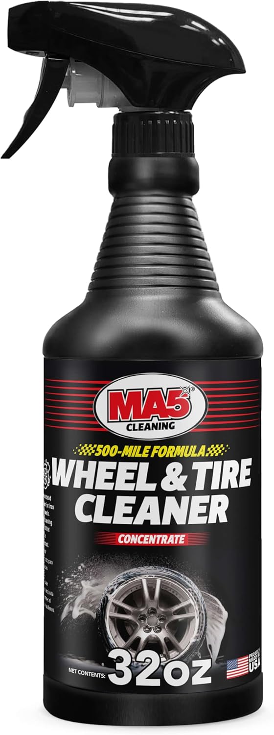 MA5X Wheel & Tire Cleaner Spray - Concentrated Brake Dust Remover, Iron Off Rim Cleaner, 32oz Professional Formula