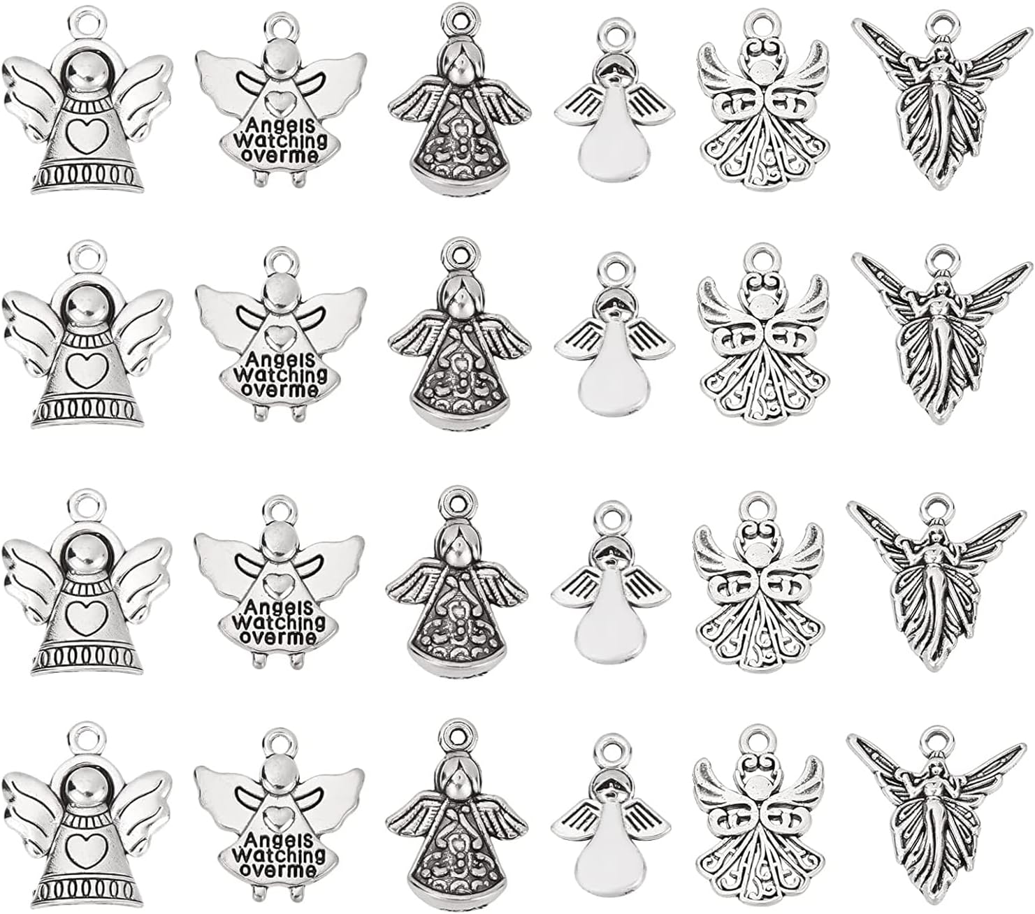 PH PandaHall Tibetan Alloy Angels Charms, Angel Wings Pendant, Easter Metal Angel Wings Pendant for DIY Earrings Bracelets Necklaces Jewelry Making
