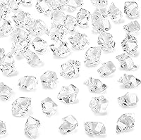 DomeStar 150PCS Fake Ice Rocks - Clear Acrylic Diamonds Vase Fillers for Weddings, Parties, Fish Tanks & Centerpieces