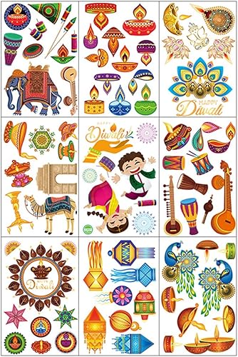 Miniatura 2 de Diwali - Calcomanías para ventana, calcomanías estáticas de vidrio de océano para puerta corrediza, calcomanías de ventana de fiesta, calcomanías de