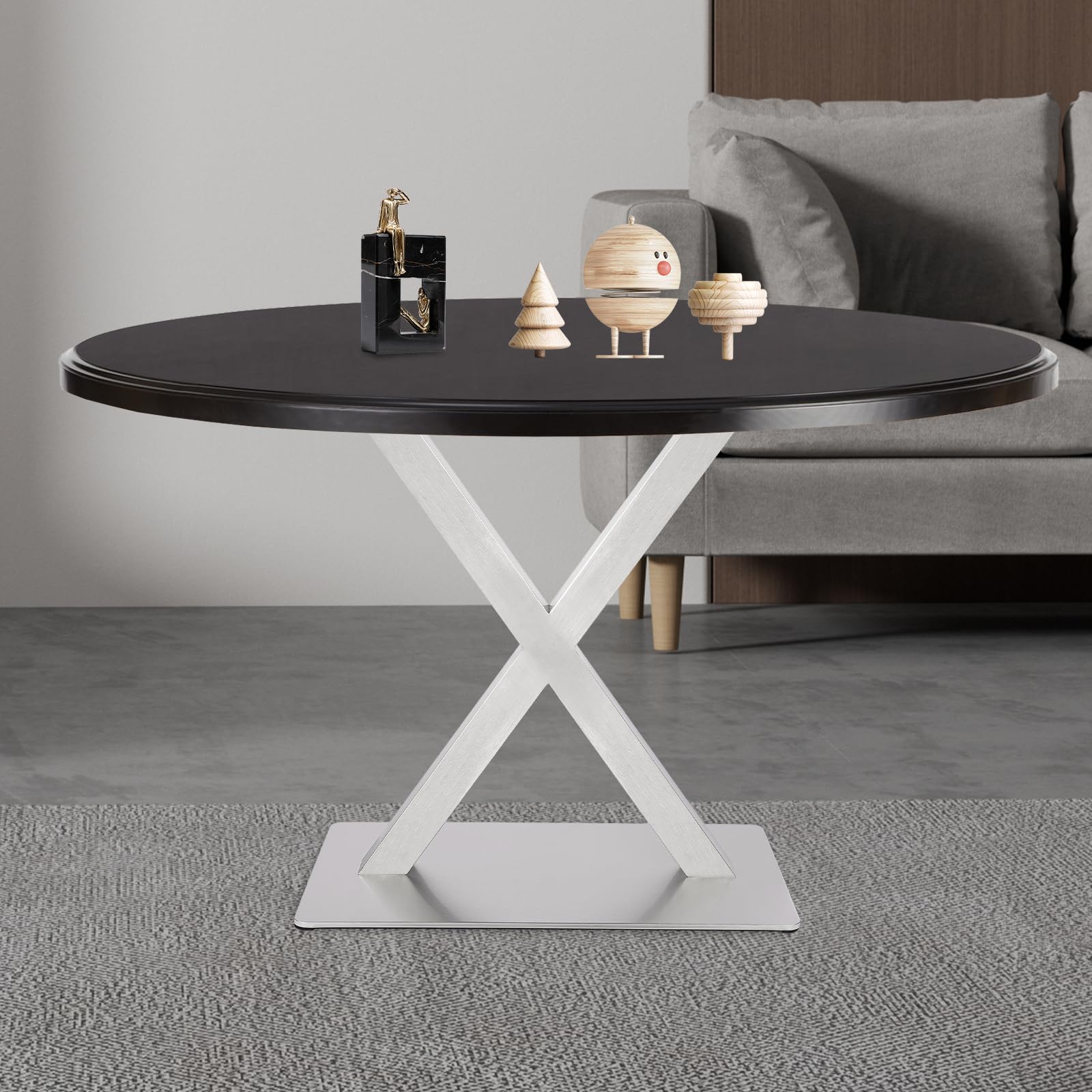 Edelstahl Tischbeine, X-Form Tischgestell Tischfuß bis 200kg Tischuntergestell für Couchtisch, Esstisch und Bartisch, Höhe 72cm, Silber
