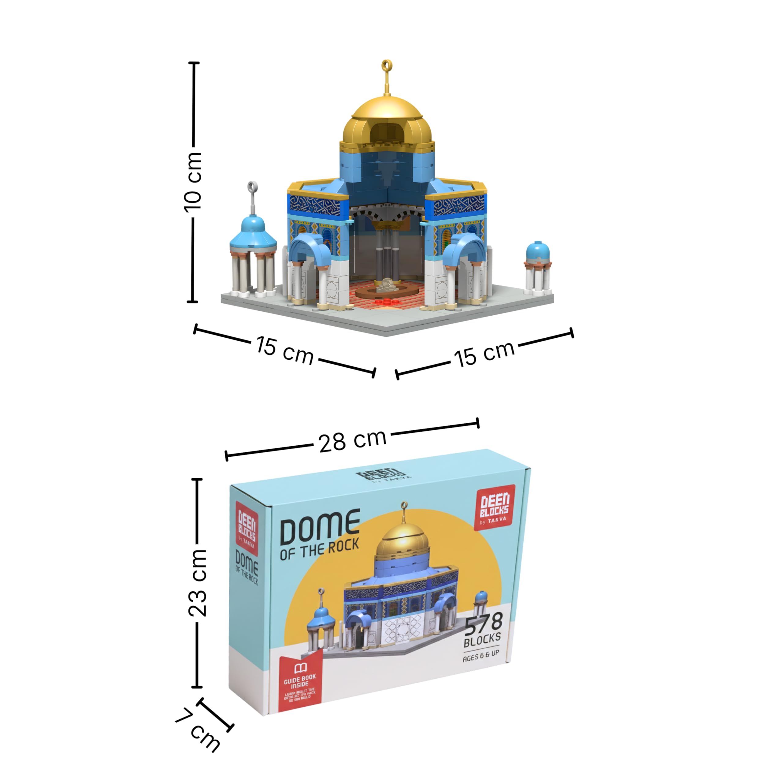 DEENBLOCKS by TAKVA | Blocs musulmans en dôme du rocher, Al Aqsa, briques Kaaba, Masjid, cadeau du Ramadan, jouet, cadeau du Hajj, jeu éducatif islamique pour adultes/familles/enfants/enfants