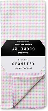GEOMETRY Tea Towels Easter Collection Quick-Dry, Ultra-Absorbent, Reusable Microfiber Kitchen Towels for Drying & Cleaning - Pastel Picnic - 1 Pack