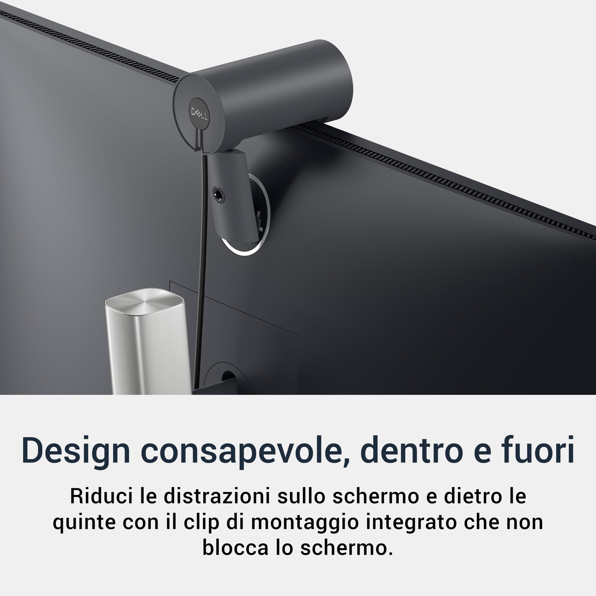 Dell Pro Webcam WB5023 Webcam 2K QHD, HDR, AI Auto Framing, Microfono con Riduzione del Rumore, Certificata per Microsoft Teams e Zoom, Compatibile con Windows e Mac Nero