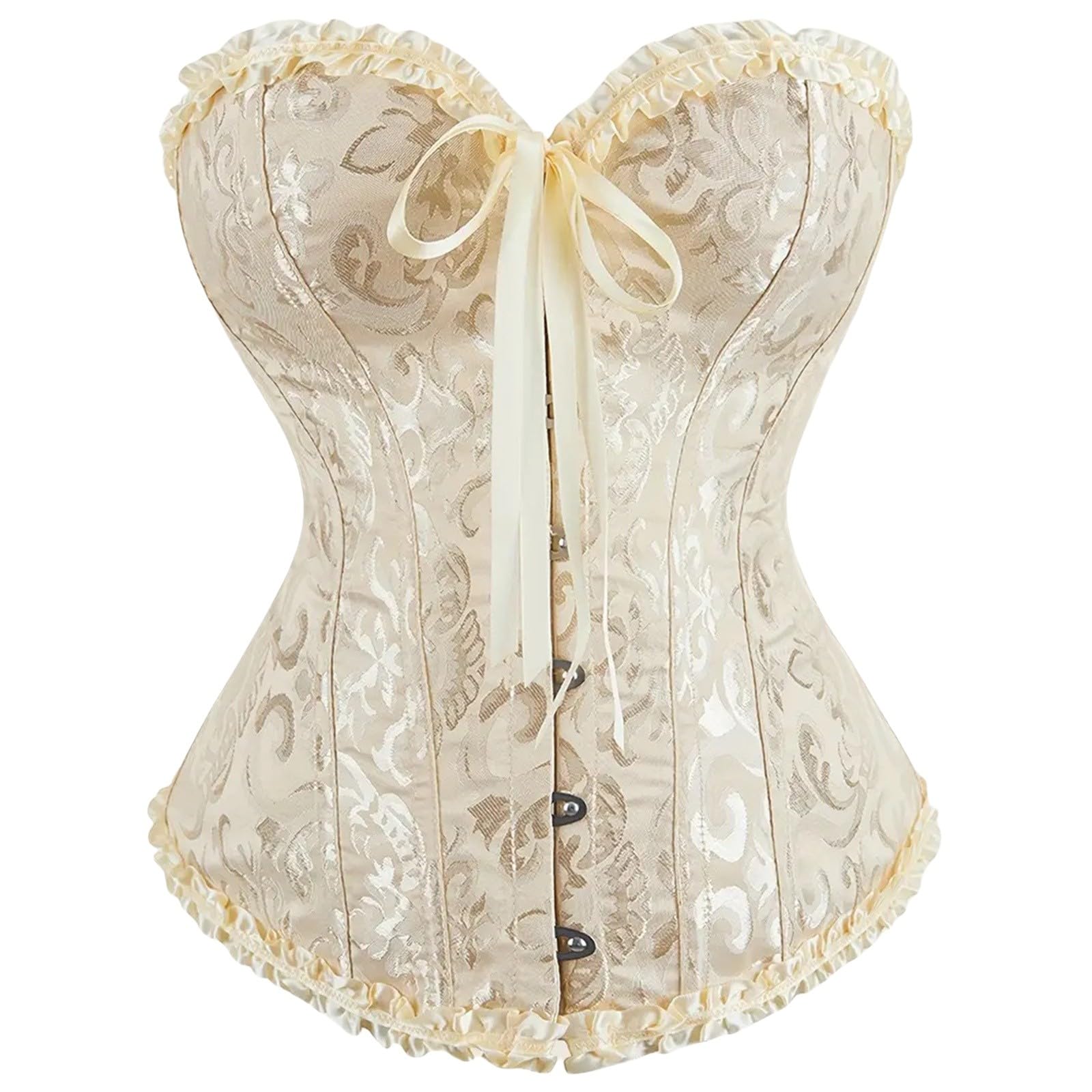 Nuoke rapunzel corset,black corsets, Ladie's Lace Up Boned Overbust Corset Top for Women Halloween, Christmas, Pirate Party, Wedding, Cosplay, Gothic Costumes Plus Size Bustier Lingerie Bodyshaper