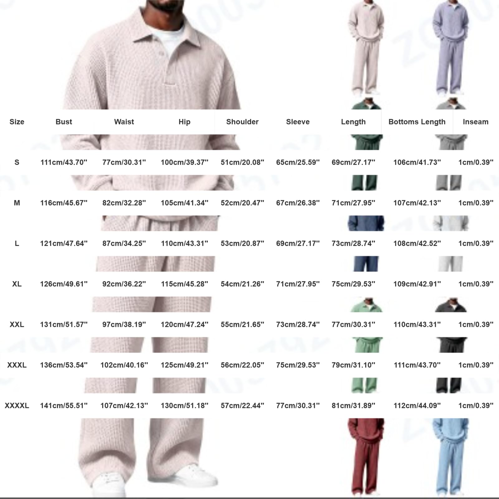 Herren Jogginganzug Set - Zweiteiler Herren Set Mit Polohemd Und Hose