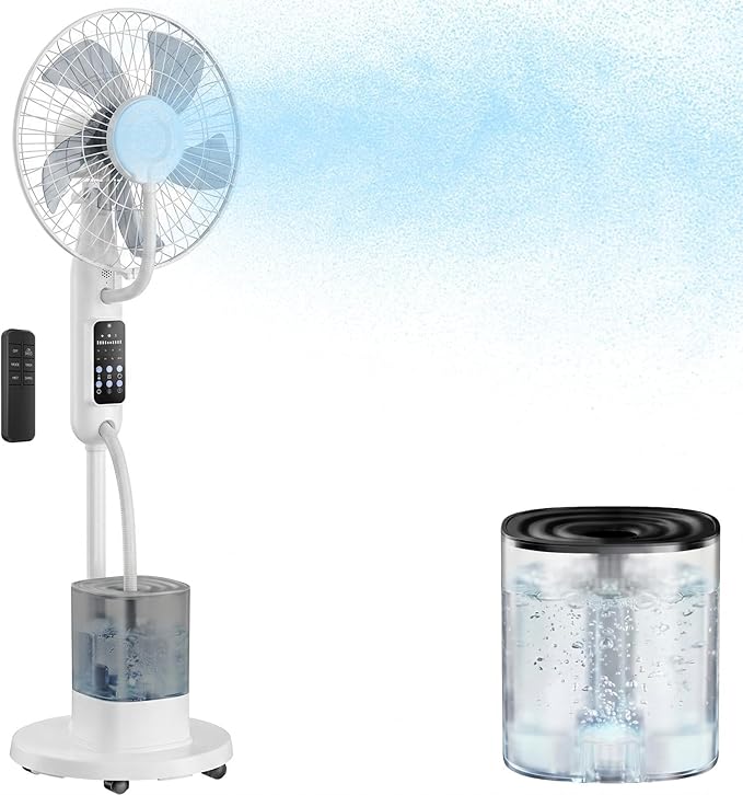 NovaMist Misting Standing Fan with 4L Water Tank and 5 Speeds