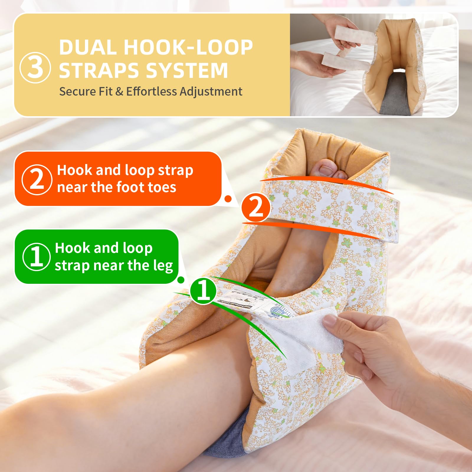 Coussinet de talon anti-escarres avec motif chaud – Coussin de pied pour guérir les douleurs au talon et les blessures, idéal pour les personnes âgées ou alitées