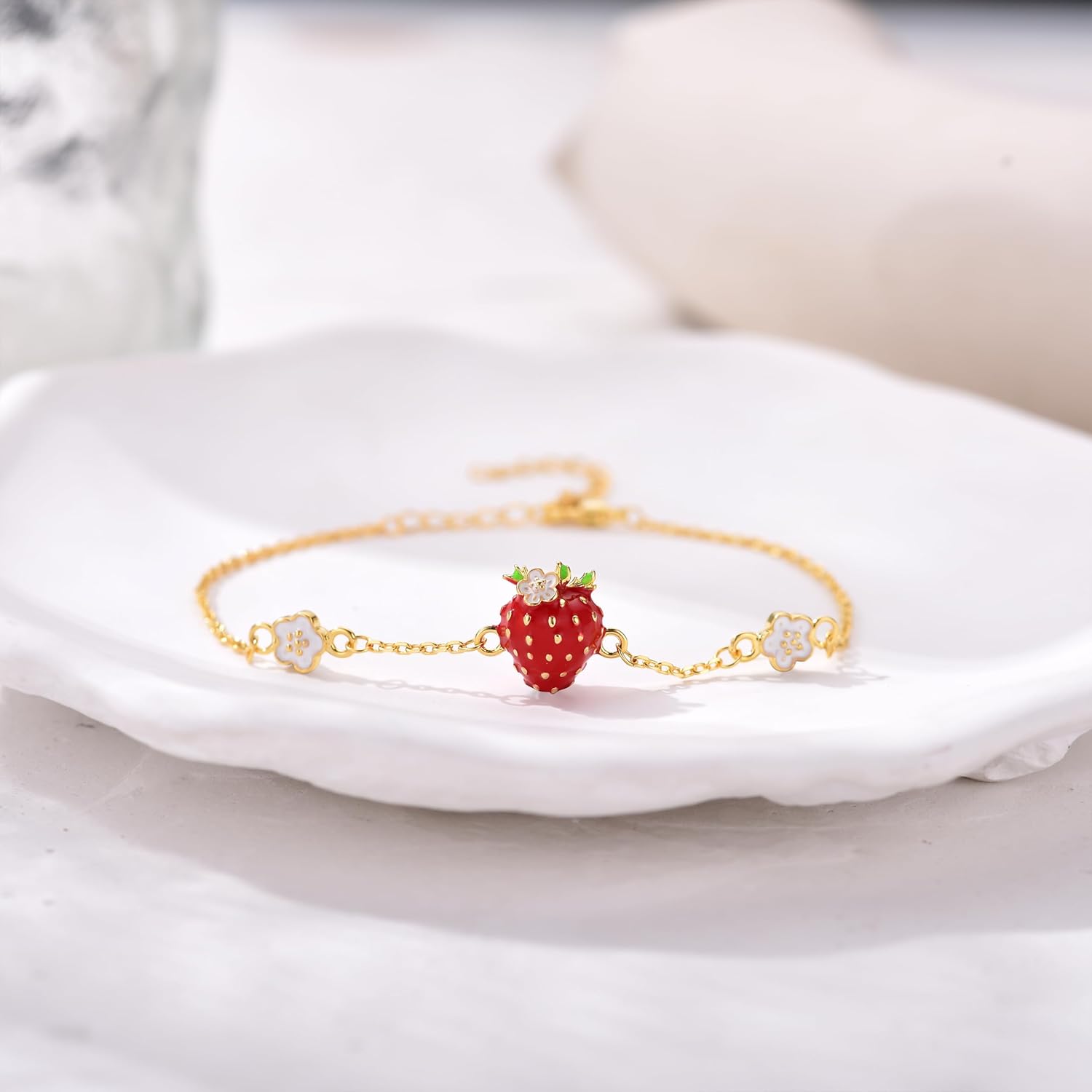 Ladybug/Cardinal/Strawberry/Music Note Bracelet Jewelry Gifts for Women - Image 4