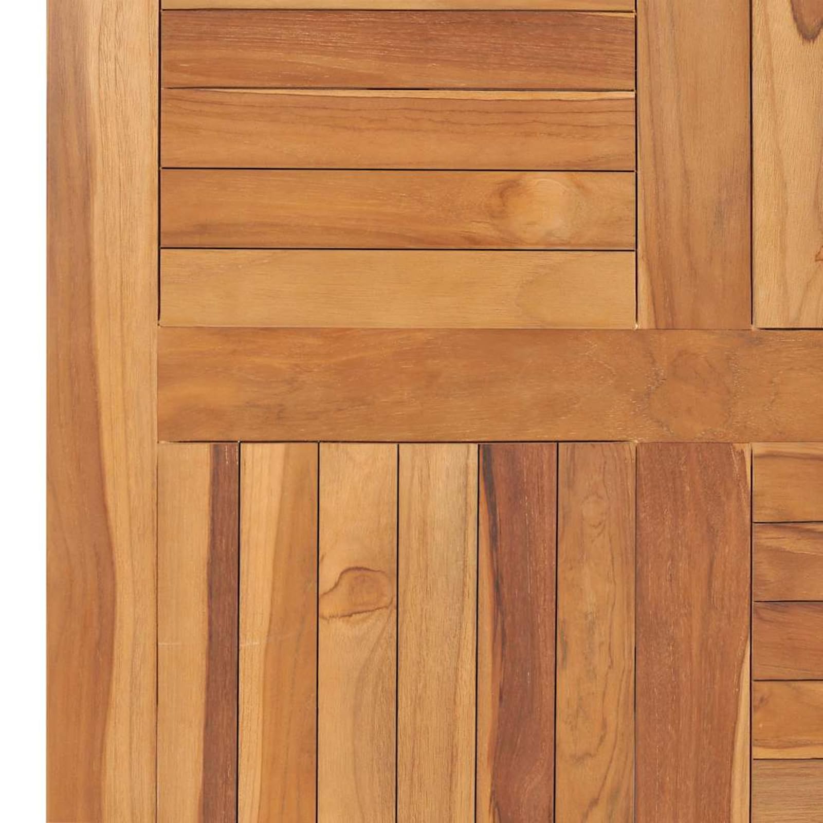 Gecheer Piano per Tavolo in Legno Massello di Teak Quadrato 80x80x2,5 cm con Doghe a 4 Direzioni, Finitura Levigata per Ristoranti, Hotel, Bar e Uso Domestico