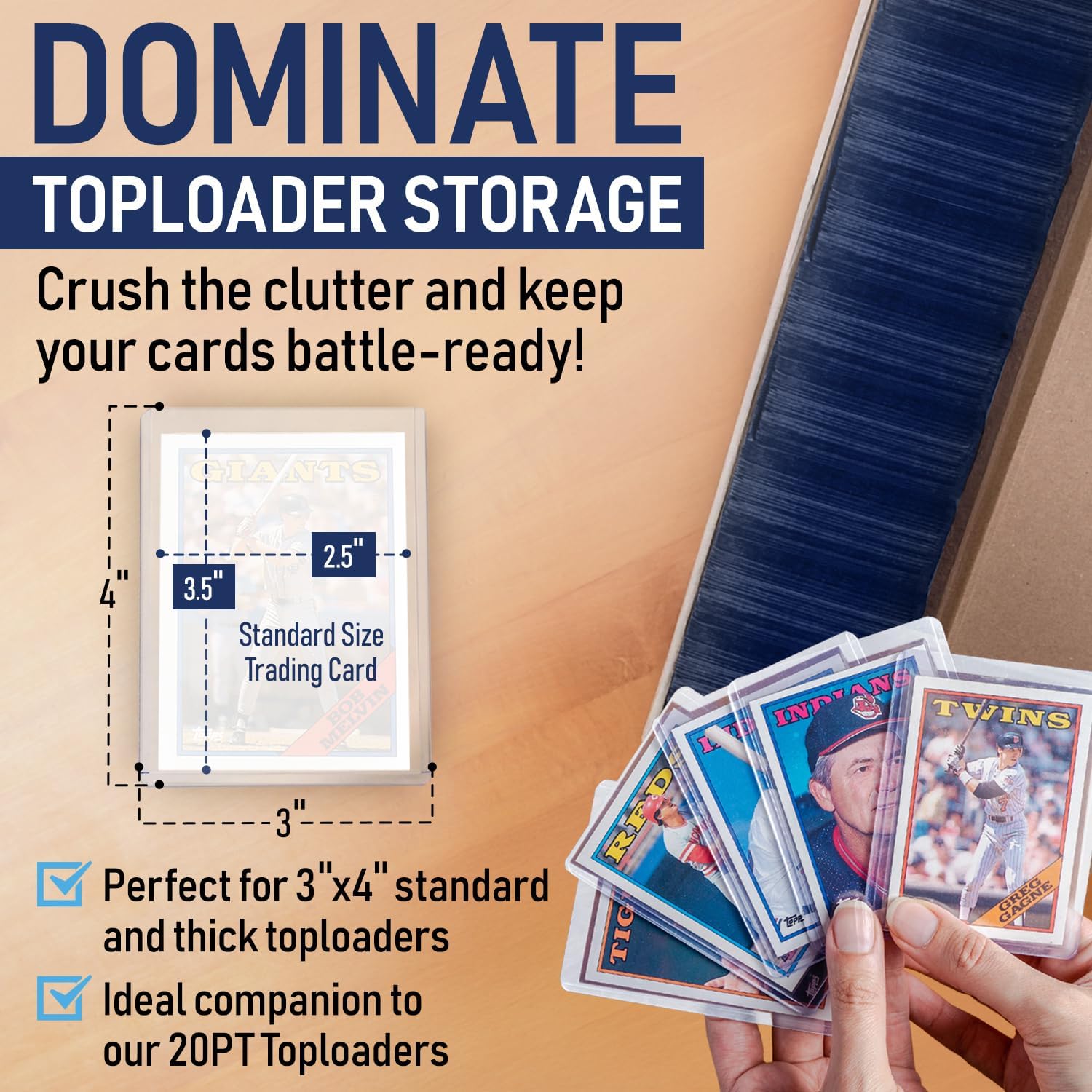 Premium Trading Card Box Storage For Sports, Baseball, Football, Basketball, MTG & TCG Collector | Baseball Card Storage Boxes & Organizer For Magic Sorter Bulk. Sports Holder For Collection.