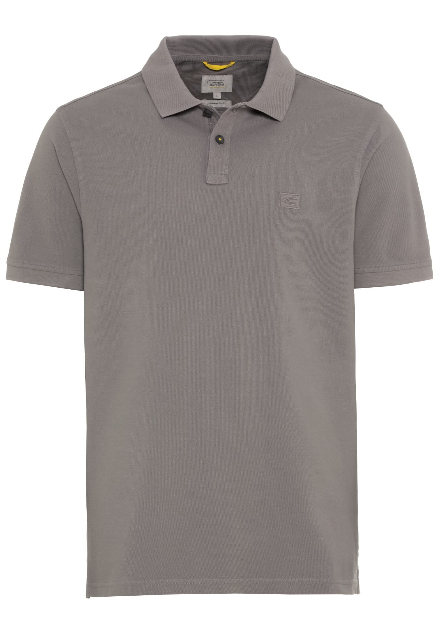 camel active Men's Pique Polo Shirt Pure Cotton, Gray, S