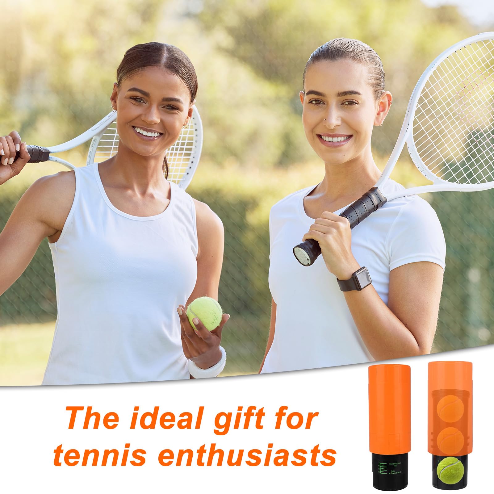 Contenitore Pressurizzatore per Palle da Tennis, Contiene 3 Palline Camera Pressione 14 PSI per Palline Tennis Risparmiatore Contenitore Ermetico Mantiene Rimbalzo Fresco Riutilizzabile