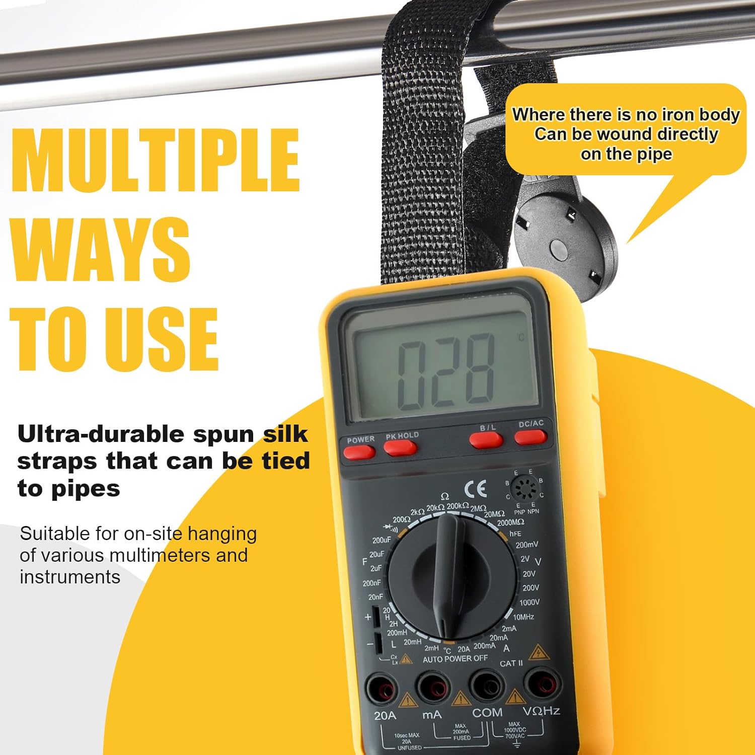 2 Sets Magnetic Hanging Strap Compatible with Fluke Hanging Loop Strap Magnet Kit Instruments Multimeter Accessories Fits Most Multimeters - Image 6