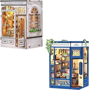 CUTEBEE Book Nook Kit - DIY Miniature House Dollhouse Kit for Adults and Teens, Booknook Tiny House Bookshelf Decor 3D Wooden Puzzle, Gifts for Family, Friends