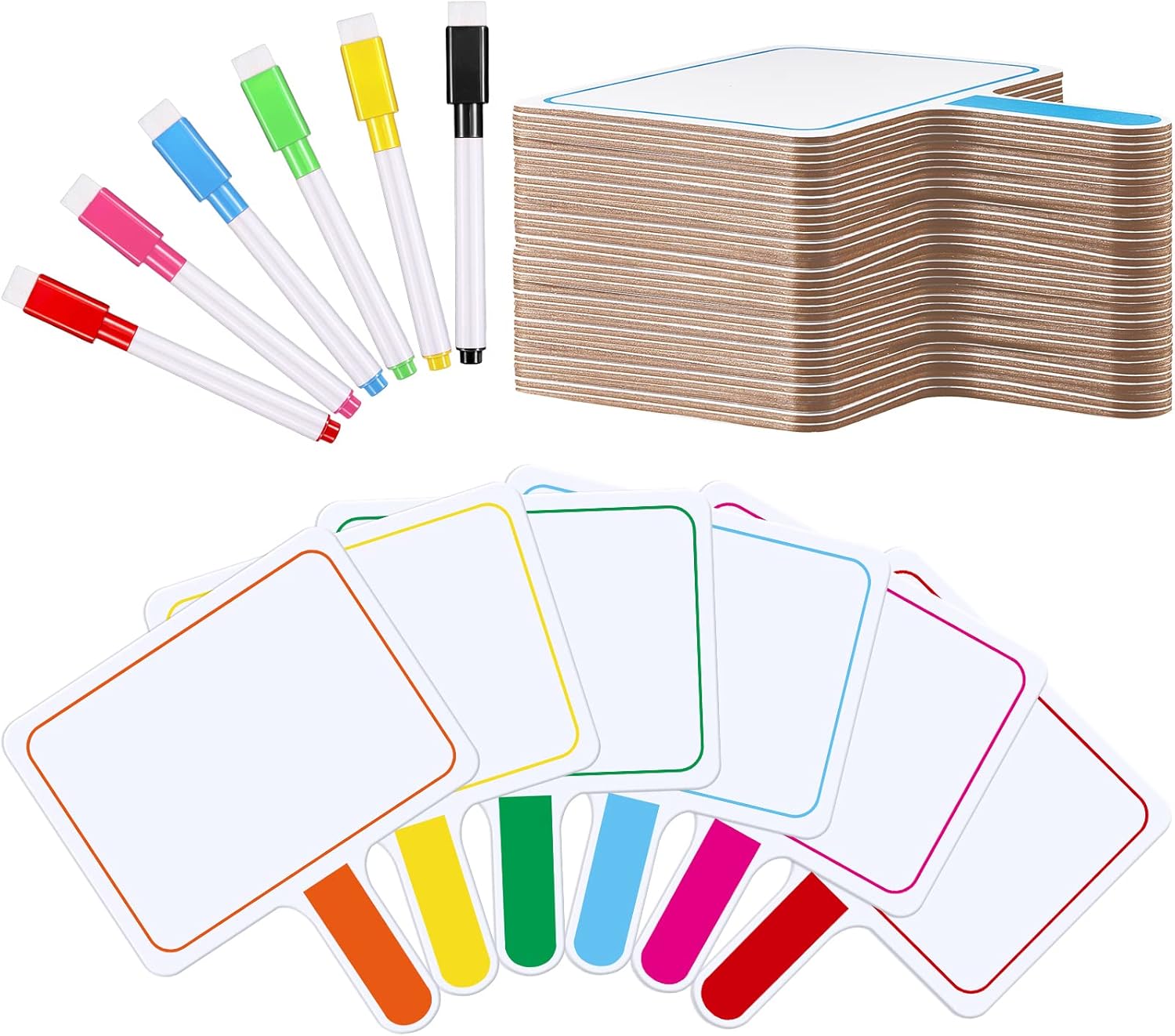 Henoyso 48 Pcs Dry Erase Answer Paddle with Markers