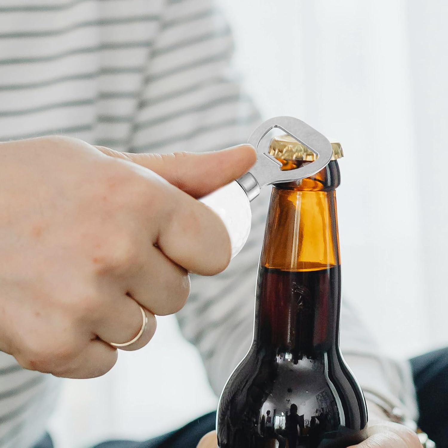 Stainless Steel Ball Beer Opener Hand Held Lifter Multifunction image 3