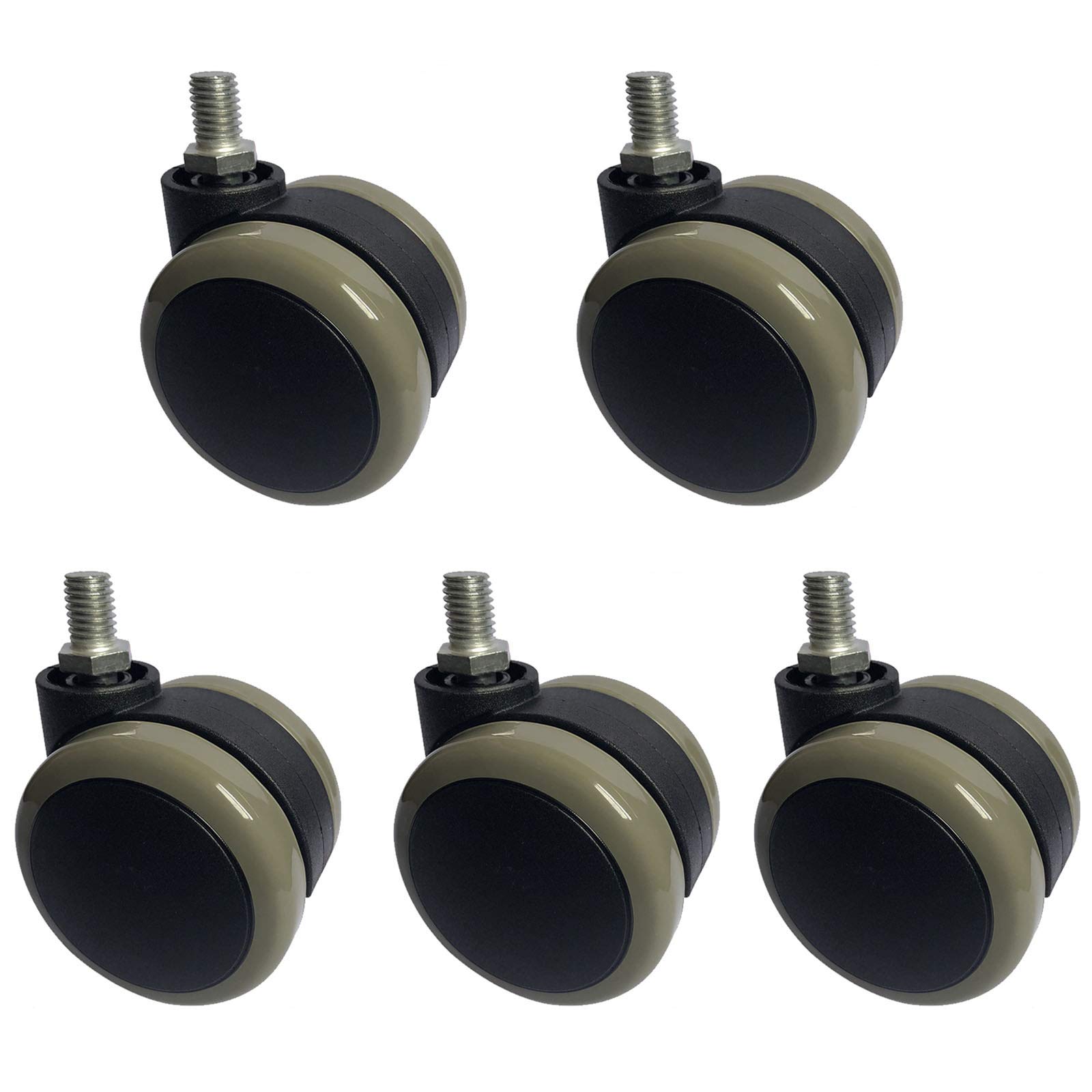 Roulettes de bureau LUNEZY 60mm doubles pivotantes polyuréthane charge 120kg