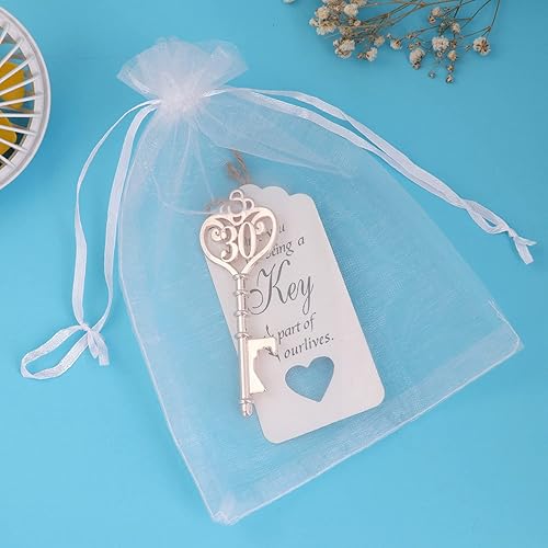 Miniatura 7 de Paquete de 50 recuerdos de fiesta de 30 cumpleaños, abridores de botellas con forma de 30 para cumpleaños, regalos de cumpleaños de 30 años,