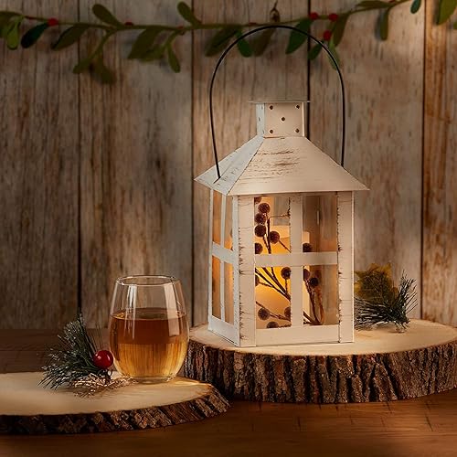 Miniatura 10 de Kate Aspen Farol decorativo blanco rústico de 5 pulgadas